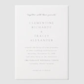 Clementine Elegant Moderne Hochzeit Pergament Einladungen (Vorderseite)