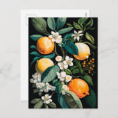 Clementine Mandarine Feiertagspostkarte (Vorne/Hinten)