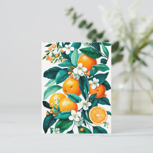 Clementine Mandarine Feiertagspostkarte (Stehend Vorderseite)