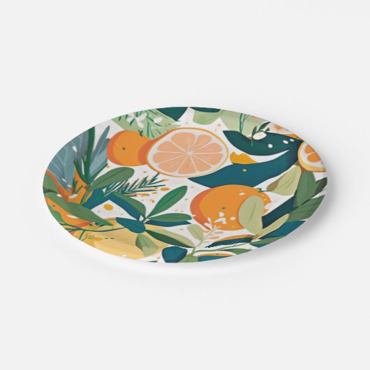 Clementine mandarine pappteller (Schrägansicht)