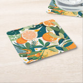 Clementine mandarine rechteckiger pappuntersetzer (angewinkelt)