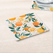 Clementine mandarine rechteckiger pappuntersetzer (angewinkelt)