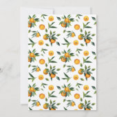 Clementine Orange eine kleine Süsse Babydusche Einladung (Rückseite)