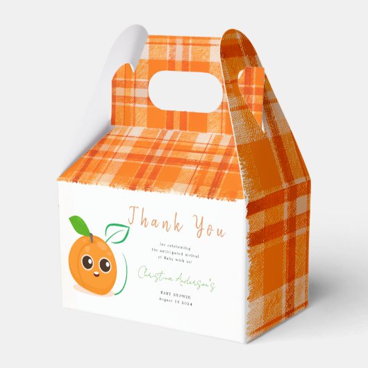 Clementine Orange Fruit Baby Dusche Geschenkschachtel (Vorderseite)