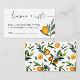 Clementine Orange Niedlich Citrus Diaper Raffle Begleitkarte
