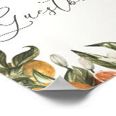 Clementine Orangen und Grüne Unterschreiben Sie un Poster (Ecke)