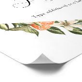 Clementine Orangen und Grüne Zeichen für benutzerd Poster (Ecke)