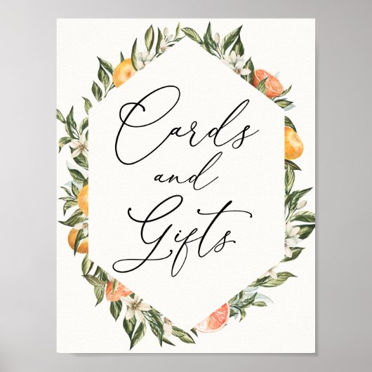 Clementine Orangen und Grüngärten Poster (Vorne)