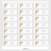 Clementine und Greenery Guest Address Envelope Aufkleber (Blatt)