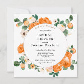 Clementine und Orangefarbenes Brautparty Einladung (Vorderseite)