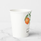 Clementine Watercolor "Cutie" Baby Shower Pappbecher (Rechts)