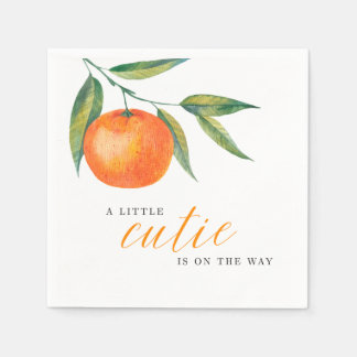 Clementine Watercolor "Cutie" Baby Shower Serviette