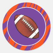 Clemson Fan anpassbar Runder Aufkleber (Vorderseite)