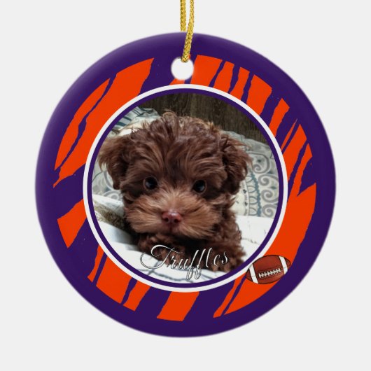 Clemson-Hundefan anpassbar Keramik Ornament (Vorne)