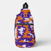 Clemson-Inspired Orange & Purple Tiger Camo Crossbody Bag (Vorderseite)