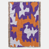 Clemson-Inspired Orange & Purple Tiger Camo Decke (Vorderseite Vertikal)