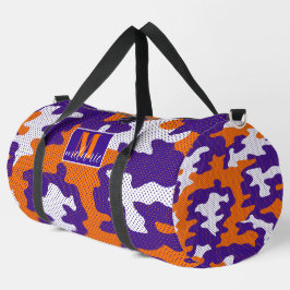 Clemson-Inspired Orange & Purple Tiger Camo Duffle Bag