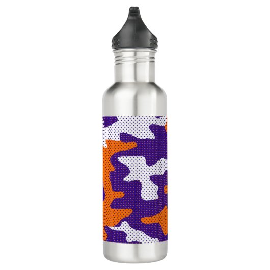 Clemson-Inspired Orange & Purple Tiger Camo Edelstahlflasche (Rechts)