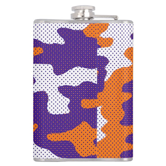 Clemson-Inspired Orange & Purple Tiger Camo Flachmann (Rückseite)