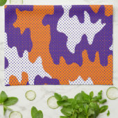Clemson-Inspired Orange & Purple Tiger Camo Geschirrtuch (Gefaltet)