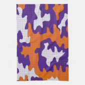 Clemson-Inspired Orange & Purple Tiger Camo Geschirrtuch (Vertikal)