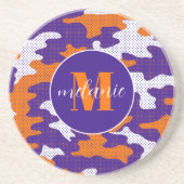 Clemson-Inspired Orange & Purple Tiger Camo Getränkeuntersetzer (Vorne)