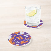 Clemson-Inspired Orange & Purple Tiger Camo Getränkeuntersetzer (Seite)