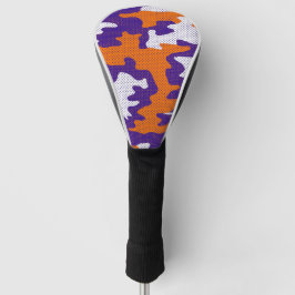 Clemson-Inspired Orange & Purple Tiger Camo Golf Headcover