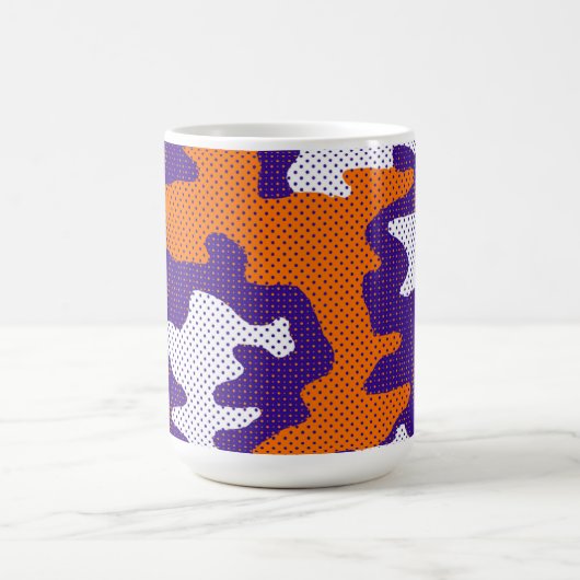 Clemson-Inspired Orange & Purple Tiger Camo Kaffeetasse (Mittel)