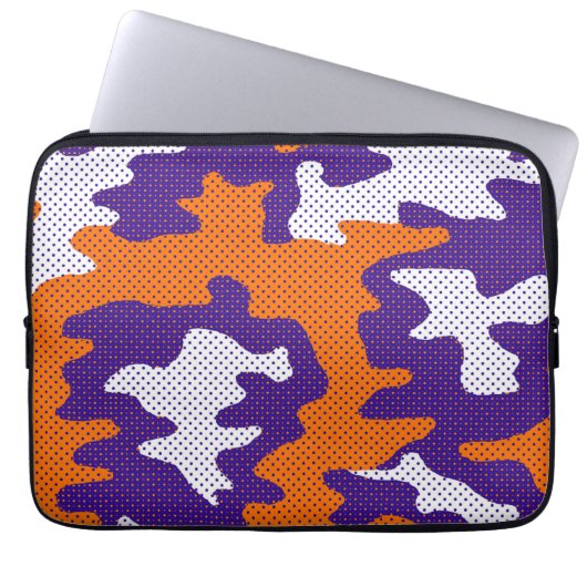 Clemson-Inspired Orange & Purple Tiger Camo Laptopschutzhülle (Vorderseite)