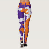 Clemson-Inspired Orange & Purple Tiger Camo Leggings (Rückseite)