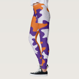 Clemson-Inspired Orange & Purple Tiger Camo Leggings