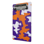 Clemson-Inspired Orange & Purple Tiger Camo Mini Klemmbrett (Gewinkelt2)