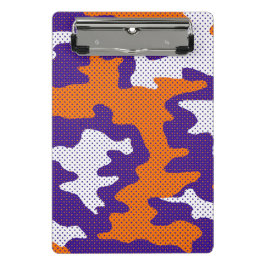 Clemson-Inspired Orange & Purple Tiger Camo Mini Klemmbrett