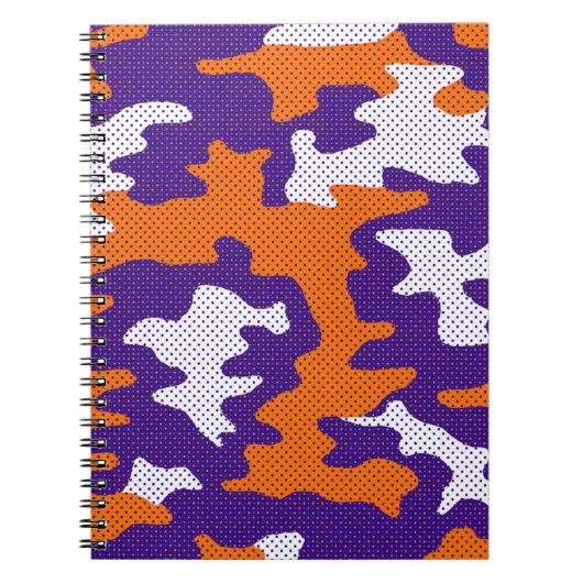 Clemson-Inspired Orange & Purple Tiger Camo Notizblock (Vorderseite)