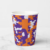 Clemson-Inspired Orange & Purple Tiger Camo Pappbecher (Links)