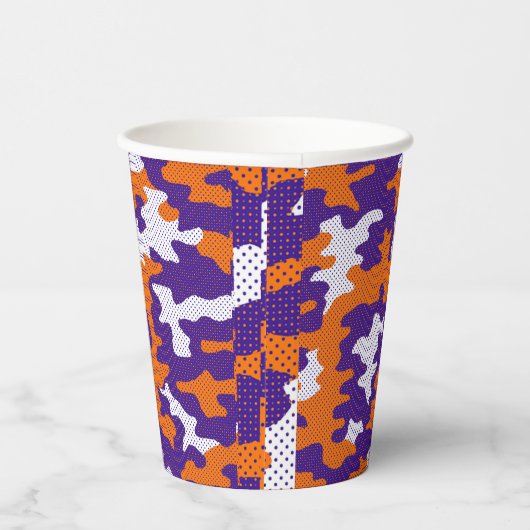 Clemson-Inspired Orange & Purple Tiger Camo Pappbecher (Rechts)