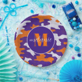 Clemson-Inspired Orange & Purple Tiger Camo Pappteller (Party)