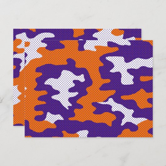 Clemson-Inspired Orange & Purple Tiger Camo Postkarte (Vorne/Hinten)