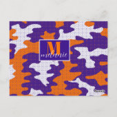 Clemson-Inspired Orange & Purple Tiger Camo Postkarte (Rückseite)