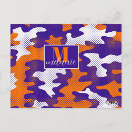 Clemson-Inspired Orange & Purple Tiger Camo Postkarte