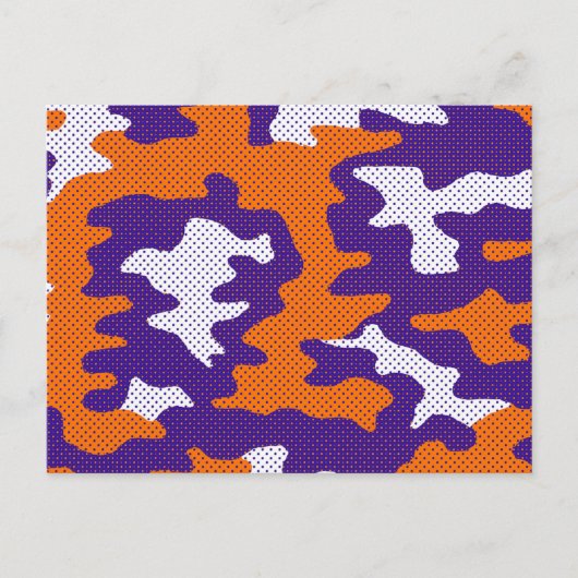 Clemson-Inspired Orange & Purple Tiger Camo Postkarte (Vorderseite)