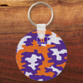 Clemson-Inspired Orange & Purple Tiger Camo Schlüsselanhänger (Rückseite)