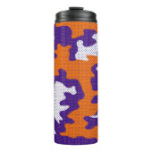 Clemson-Inspired Orange & Purple Tiger Camo Thermosbecher (Vorderseite)
