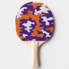 Clemson-Inspired Orange & Purple Tiger Camo Tischtennis Schläger