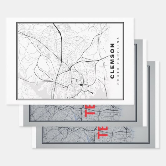 Clemson Map Geschenkpapier Set (Set)