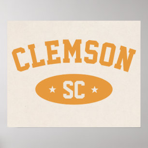 Clemson, SC Vintage Athletic-Poster Druck Poster