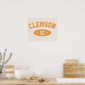 Clemson, SC Vintage Athletic-Style Poster Print (Küche)