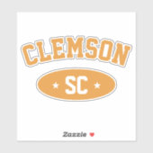 Clemson Vintage Varsity Style Typografie Aufkleber (Blatt)