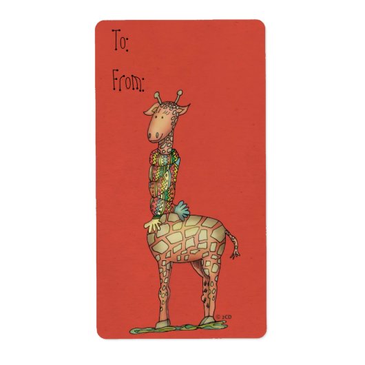 Cleo Giraffe-Weihnachtsgeschenksiegel (Vorne)